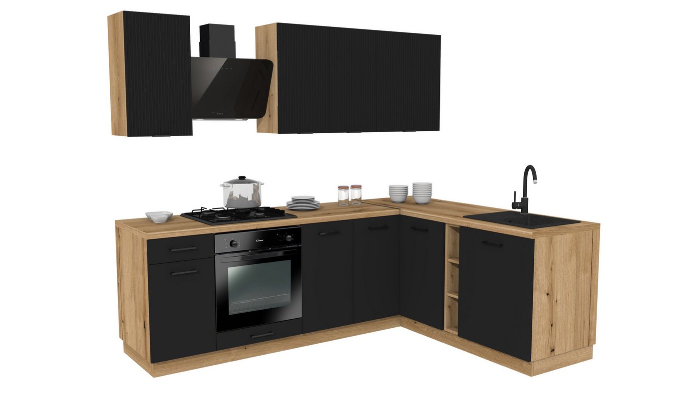 ROYAL24_MARKT Winkelküche - SIMPLY Z8 – Modern Compact Design Edition, (Komplett Set), Edles Design - Top Material - Hochwertig von ROYAL24_MARKT