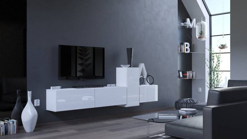 ROYAL24_MARKT Wohnwand - 2024 Erlebe Luxus - Beste Materialien im stilvollen Wohnzimmer., (Komplett Set, 4-St., Premium - Anabel N60), Exklusives Design - Hochwertige Materialien - Innovativ 2024 ' von ROYAL24_MARKT