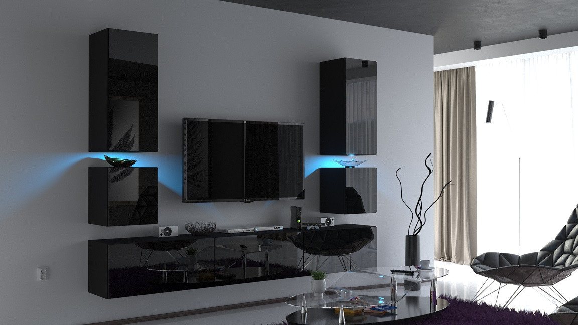 ROYAL24_MARKT Wohnwand - Entdecken Sie unsere hochwertige Kollektion., (Komplett Set, 7-St., Future 74), Exklusive Designs - Raffinierte Eleganz. von ROYAL24_MARKT