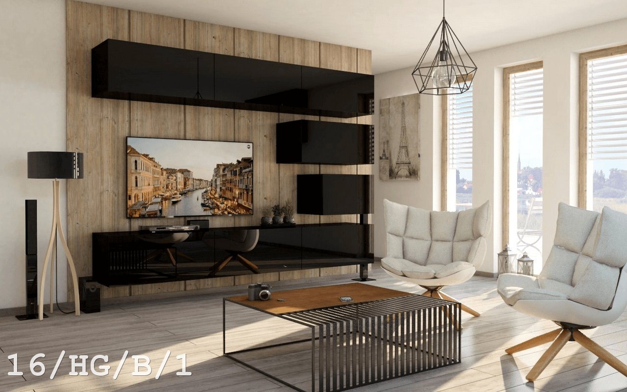 ROYAL24_MARKT Wohnwand - Premium Material für dein Wohnzimmer, (Komplett Set, 8-St., Premium Material), Elegantes Design - Qualität und Innovation - Grifflos von ROYAL24_MARKT