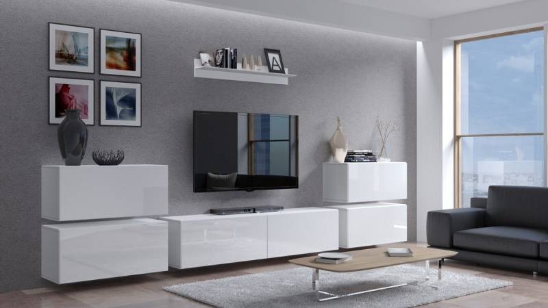 ROYAL24_MARKT Wohnwand - Wohnzimmer 2024 / Exklusive Wohnwände mit hochwertigen Materialien, (Komplett Set, 7-St., Muna Plus - D), Premium-Qualität - Moderne Eleganz - Hochwertigen Materialien von ROYAL24_MARKT