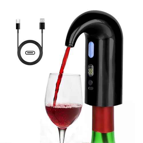 Elektrischer Weinbelüfter, elektrischer Weindekanter und One-Touch-Weindekanter-Ausgießer für Rot- und Weißwein, intelligenter Weinbelüfter und Spender mit wiederaufladbarem Typ C von ROYALBAIDE
