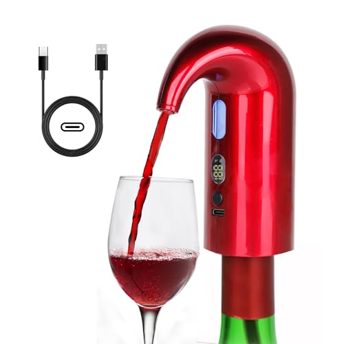 Elektrischer Weinbelüfter, elektrischer Weindekanter und One-Touch-Weindekanter-Ausgießer für Rot- und Weißwein, intelligenter Weinbelüfter und Spender mit wiederaufladbarem Typ C von ROYALBAIDE
