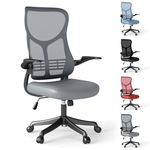ROYALJOBO Net Chair Ergonomischer Bürostuhl, verstellbare Netz-Gaming-Stühle mit Lendenwirbelstütze, Schreibtischstühle mit hoher Rückenlehne für Heimbüro, bequemer Computer-Chai r mit Kopfstütze und von ROYALJOBO
