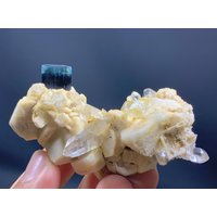 Blauer Turmalin Mit Quarzbündel & Feldspat Aus Der Chamachu Mine Shengus Rhundu Skardu Pakistan/Natürliches Mineral. 350 Kt von ROYALMINERALSHOP