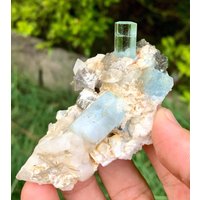 Himmelblauer Aquamarin Mit Milchquarz & Muskovit Aus Der Shigar Mine Skardu Pakistan, 382 Ct Himmelblauer Aquamarin Mit Milchquarz & Muskovit Aus Der Shigar Mine Skardu Pakistan, 382 Ct von ROYALMINERALSHOP
