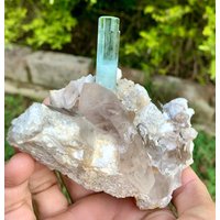 Himmelblauer Aquamarin Mit Rauchquarz & Muskovit Aus Der Shigar Mine Skardu Pakistan, 295 Gm Himmelblauer Aquamarin Mit Rauchquarz & Muskovit Aus Der Shigar Mine Skardu Pakistan, 295 Gm von ROYALMINERALSHOP