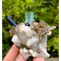 Himmelblauer Aquamarin Mit Rolle & Quarz Aus Der Nyet Goand Shigar Mine Skardu Pakistan/Natürliches Mineral. 150 Gramm Himmelblauer Aquamarin Mit Rolle & Quarz Aus Der Nyet Goand Shigar Mine Skardu Pakistan/Natürliches Mineral. 150 Gramm von ROYALMINERALSHOP