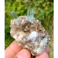 Himmelblauer Zwillings-Aquamarin Mit Muskovit, Shigar Mine Skardu Pakistan. 440 Kt von ROYALMINERALSHOP