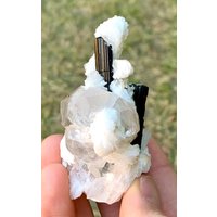 Natürlicher Schwarzer Turmalin Mit Quarz Aus Der Shigar-Mine Skardu Pakistan 380 Ct Größe 72 X 35 43 Mm von ROYALMINERALSHOP