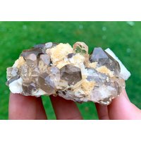 Roher Goldener Topas-Kristall Mit Quarz, Skardu Pakistan, 129 Gramm Roher Goldener Topas-Kristall Mit Quarz, Skardu Pakistan, 129 Gramm von ROYALMINERALSHOP