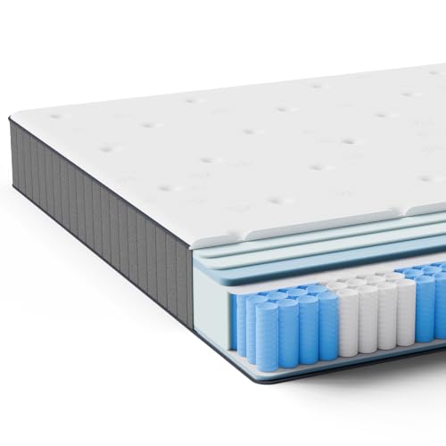 ROYGBIV Taschenfederkernmatratze 25cm H3-7-Zonen mit Diatomenschaum & orthopädischem Support (140 x 190 x 25 cm) von ROYGBIV