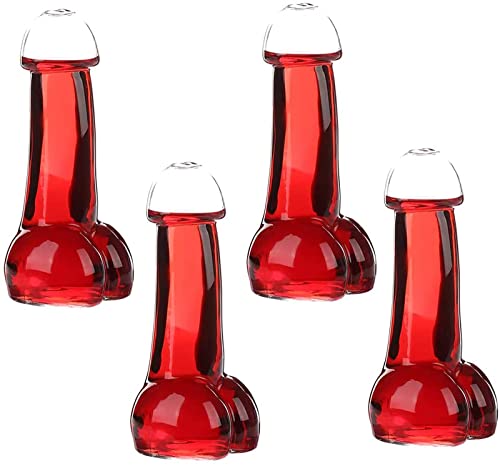 ROYIYI Bier-Gläser, 4-er Set, Kreative Penis Shaped Cup Cocktails Home Weinglas Drinking Ware Cup Hen Night Party Bar Kreative Bar Cocktailgläser Cup Decor (4PC, L) von ROYIYI