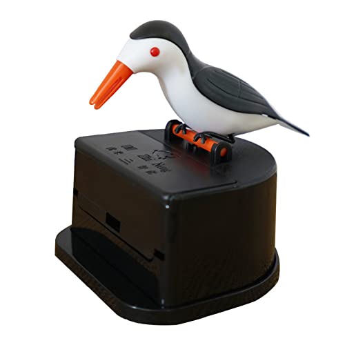 Automatischer Zahnstocherspender in Vogelform, lustiger, tragbarer Harzhalter für Tischbox, Spenderkoffer von ROYJJ