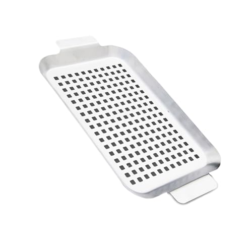 Mehrzweck-Grill-Aufsätze, Edelstahl, perforierter Korb mit Griff zum Grillen von Fleisch, Gemüse, Outdoor-Grillkorb Mehrzweck-Grill-Aufsätze, Edelstahl, perforierter Korb mit Griff zum Grillen von Fleisch, Gemüse, Outdoor-Grillkorb von ROYJJ