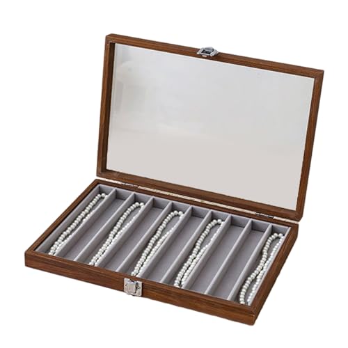 ROYJJ Anspruchsvoller Schmuckkoffer aus Holz, praktische Aufbewahrungsbox mit mehreren Fächern, mit Deckel, für Zuhause oder Büro ROYJJ Anspruchsvoller Schmuckkoffer aus Holz, praktische Aufbewahrungsbox mit mehreren Fächern, mit Deckel, für Zuhause oder Büro von ROYJJ