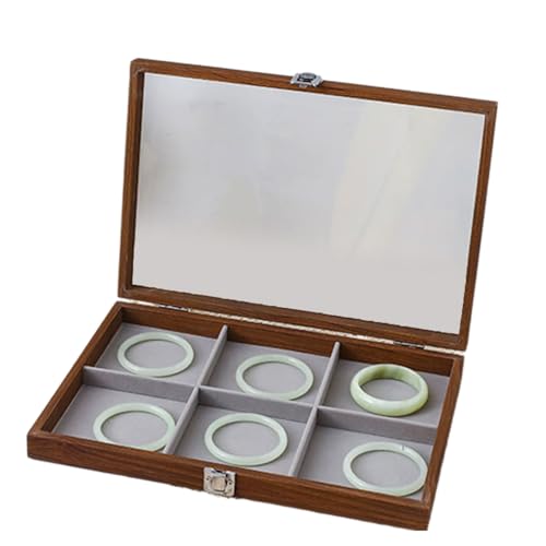 ROYJJ Anspruchsvoller Schmuckkoffer aus Holz, praktische Aufbewahrungsbox mit mehreren Fächern, mit Deckel, für Zuhause oder Büro ROYJJ Anspruchsvoller Schmuckkoffer aus Holz, praktische Aufbewahrungsbox mit mehreren Fächern, mit Deckel, für Zuhause oder Büro von ROYJJ