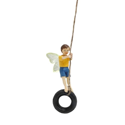 ROYJJ Gartenfee Statue Miniatur-Feenfigur Outdoor Gartendekorationen Schaukel Fee Figur Statue von ROYJJ