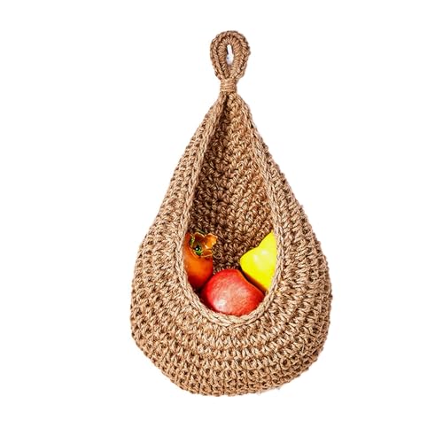 Stabile Jute-Seil-Hängematte, tragbar, um Früchte frisch zu halten und belüftet in jedem Raum zu lagern, hängender Obstkorb Stabile Jute-Seil-Hängematte, tragbar, um Früchte frisch zu halten und belüftet in jedem Raum zu lagern, hängender Obstkorb von ROYJJ