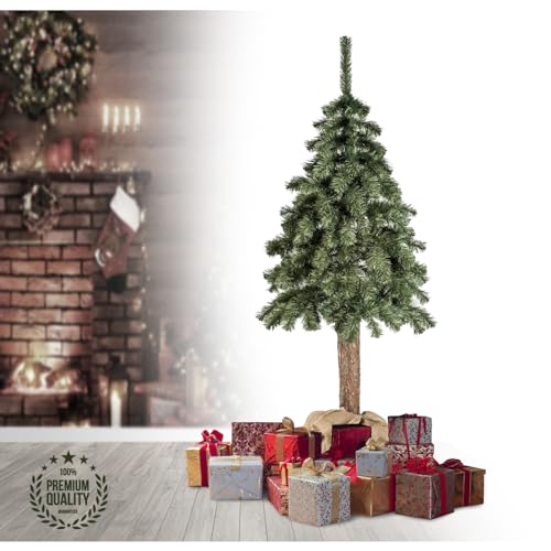 Künstlicher Weihnachtsbaum Höhe: 100 120 150 180 cm! Mit echter Baumstumpf I Premium QUALITÄT (180 cm) von ROYSSON