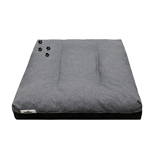 ROYSSON Hundebett katzenbett hundekorb hundekissen schlafplatz tierbett - Wasserdicht 3 Farben S/M/L/XL/XXL/XXXL (L - 90x60x12cm, Grau) von ROYSSON