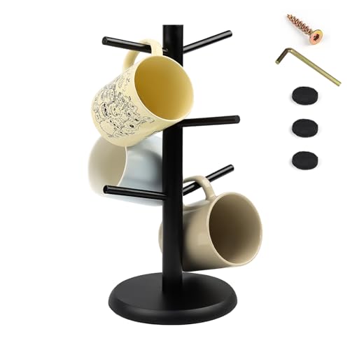 ROYUEXT Kaffeetassenhalter, Tassenhalterbaum mit 6 Asthaken, Tassenständer Tassenhalter stehend für Arbeitsplatte Organisator schwarz ROYUEXT Kaffeetassenhalter, Tassenhalterbaum mit 6 Asthaken, Tassenständer Tassenhalter stehend für Arbeitsplatte Organisator schwarz von ROYUEXT