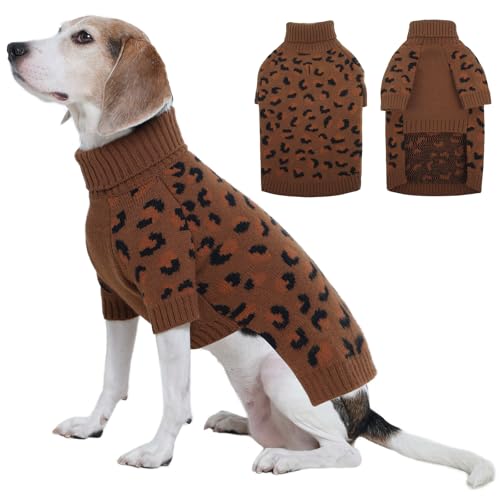 ROZKITCH Dicker gestrickter Hundepullover für mittelgroße und große Hunde, Rollkragenpullover, warmer Mantel für Labor, Retriever und Schäferhunde, Khaki, Größe M ROZKITCH Dicker gestrickter Hundepullover für mittelgroße und große Hunde, Rollkragenpullover, warmer Mantel für Labor, Retriever und Schäferhunde, Khaki, Größe M von ROZKITCH