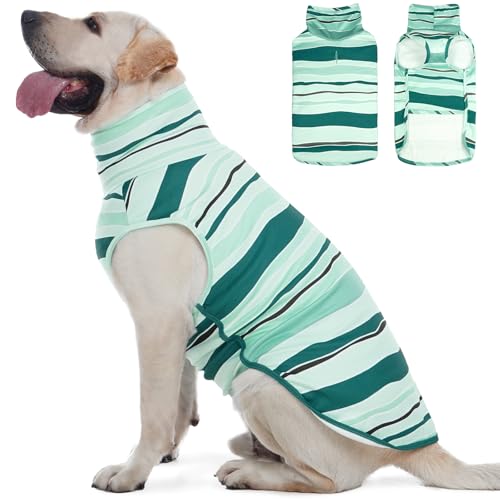 ROZKITCH Gestreifter Hundepullover mit Loch für die Leine, bequem für lange Spaziergänge, Aktivitäten im Freien, weiche Fleece-Weste, Schlafanzug für riesige Hunderassen, Deutsche Dogge, Englischer ROZKITCH Gestreifter Hundepullover mit Loch für die Leine, bequem für lange Spaziergänge, Aktivitäten im Freien, weiche Fleece-Weste, Schlafanzug für riesige Hunderassen, Deutsche Dogge, Englischer von ROZKITCH