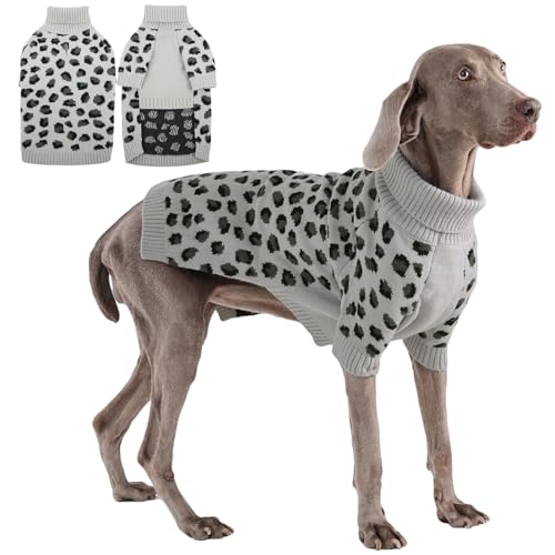 ROZKITCH Großer Hundepullover, warmer Strickpullover für kaltes Wetter, Rollkragen-Hundemantel für Schäferhunde, Boxer und Mastiffs, Grau, Größe 4XL ROZKITCH Großer Hundepullover, warmer Strickpullover für kaltes Wetter, Rollkragen-Hundemantel für Schäferhunde, Boxer und Mastiffs, Grau, Größe 4XL von ROZKITCH