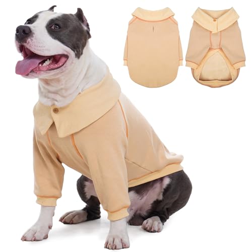 ROZKITCH Hunde-Kapuzenpullover mit Loch für die Leine, leichter Hundepullover für mittelgroße und große Hunde, weich gebürstetes Fleece, Kapuzen-Sweatshirt für Bulldogge, Hellkhaki, Größe XL ROZKITCH Hunde-Kapuzenpullover mit Loch für die Leine, leichter Hundepullover für mittelgroße und große Hunde, weich gebürstetes Fleece, Kapuzen-Sweatshirt für Bulldogge, Hellkhaki, Größe XL von ROZKITCH