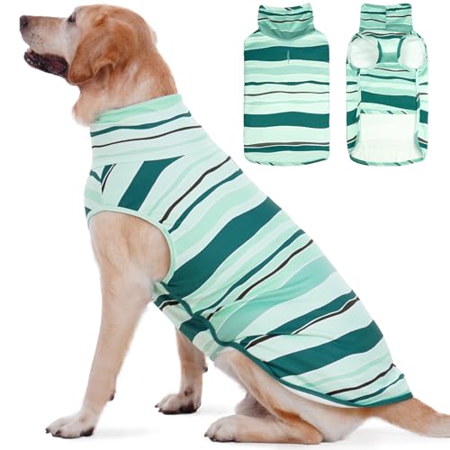 ROZKITCH Hunde-Rollkragenpullover mit Loch für die Leine, ultraweiche Stretch-Fleece-Weste für große Hunde, kaltes Wetter, Bekleidung für Outdoor-Abenteuer, gestreift, Größe XXL ROZKITCH Hunde-Rollkragenpullover mit Loch für die Leine, ultraweiche Stretch-Fleece-Weste für große Hunde, kaltes Wetter, Bekleidung für Outdoor-Abenteuer, gestreift, Größe XXL von ROZKITCH