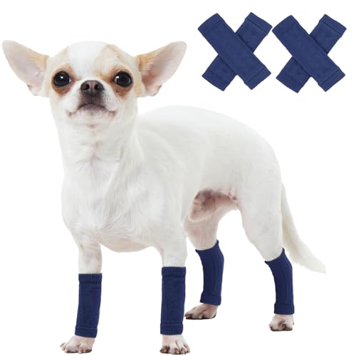 ROZKITCH Hundebeinschoner gegen Lecken, Ellenbogenschutz für Chihuahua, Yorkshire Terrier, Pudel, Zwergspitz, Papillon, Blau, Größe S, 4 Stück ROZKITCH Hundebeinschoner gegen Lecken, Ellenbogenschutz für Chihuahua, Yorkshire Terrier, Pudel, Zwergspitz, Papillon, Blau, Größe S, 4 Stück von ROZKITCH