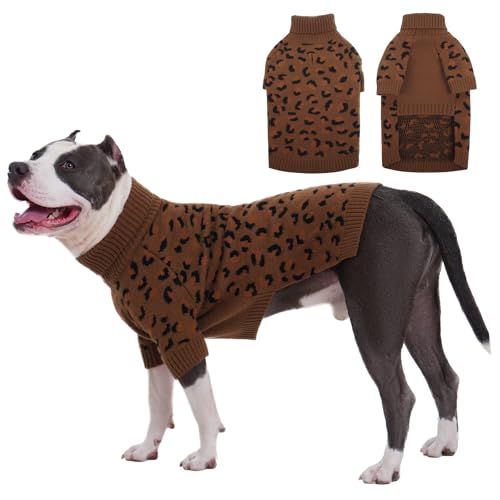 ROZKITCH Hundepullover für große Hunde, gestrickter Winterpullover für Bulldoggen, Mops und Rottweiler, warmer Rollkragenmantel, Khaki, Größe L ROZKITCH Hundepullover für große Hunde, gestrickter Winterpullover für Bulldoggen, Mops und Rottweiler, warmer Rollkragenmantel, Khaki, Größe L von ROZKITCH