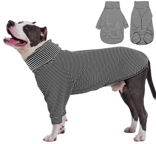 ROZKITCH Hundepullover für mittelgroße und große Hunde, gestreifte Sweatshirts für Haustiere, Herbst, Winter, Frühling, American Staffordshire Terrier, Sibirischer Husky, Vizsla, Corgi, Schwarzweiß ROZKITCH Hundepullover für mittelgroße und große Hunde, gestreifte Sweatshirts für Haustiere, Herbst, Winter, Frühling, American Staffordshire Terrier, Sibirischer Husky, Vizsla, Corgi, Schwarzweiß von ROZKITCH