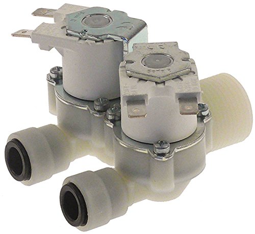 John Guest 260001230V Magnetventil Ausgang JG 10mm 2-fach gerade Eingang 3/4' 100% Kunststoff max. Temperatur 25/60/90°C DN10 von RPE