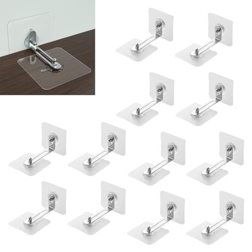 12 Paare Kippsicherung Möbel Set, Möbel Wandanker Ohne Bohren Kippschutz Möbelanker Wandbefestigung Abnehmbar Anti Kipp Halter für Schrank Regal Kommode Belastbarkeit Haustiere von RPHONGHONG