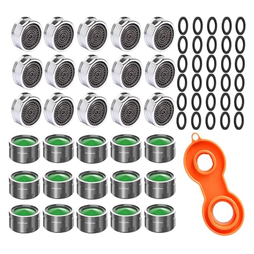 30 Stück Wasserhahn Aufsatz Strahlregler, M24 Perlatoren für Wasserhähne M24 mit ABS Filter Inkl Mischdüsenschlüssel Prämie Wasserhahn Siebeinsatz für Bad Küche von RPHONGHONG