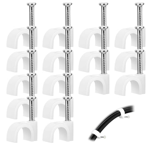 300 Stück Kabelschellen Nagelschellen, 10 mm Kabelhalter Wand Kabelklemmen mit Nagel Rundnägel Kabelnagelclips für Ethernet Elektrische Kabel Steckdosenleiste Wandmontage 300 Stück Kabelschellen Nagelschellen, 10 mm Kabelhalter Wand Kabelklemmen mit Nagel Rundnägel Kabelnagelclips für Ethernet Elektrische Kabel Steckdosenleiste Wandmontage von RPHONGHONG