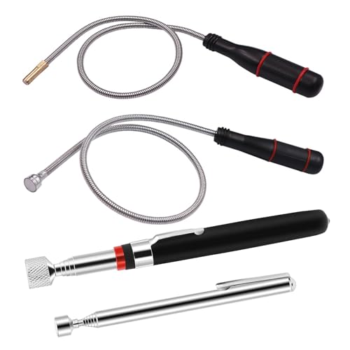 4 Stück Stabmagnet, Teleskopmagnet Flexibler Teleskop Magnetstab Magnetheber Magnetstabgreifer für Aufnehmen von Kleinen Teilen Metallgegenstände Autoteilen(3LB 5LB 15LB) von RPHONGHONG