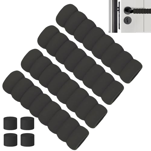 4 Stück Türklinkenpuffer, Türgriff Schutz Silikon Türgriff Stopper Antistatische Wandschutz Türklinke Elastic Türgriffabdeckung für Zimmertüren und Wänden (Schwarz) von RPHONGHONG