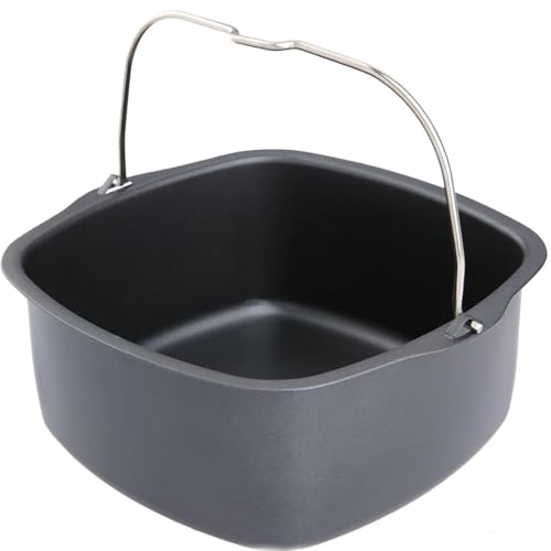 Heißluftfritteuse Form, Airfryer Backform Kuchenform Brotbackkorb Wiederverwendbar Airfryer Zubehör mit Antihaftbeschichtung für HD9925, HD9860, HD9905 01(22cm) von RPHONGHONG