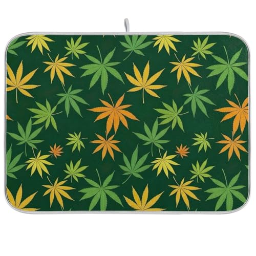 Abtropfmatte, Blättergrün, 45,7 x 61 cm, saugfähig, wendbar, für Küchentheke von RPLIFE