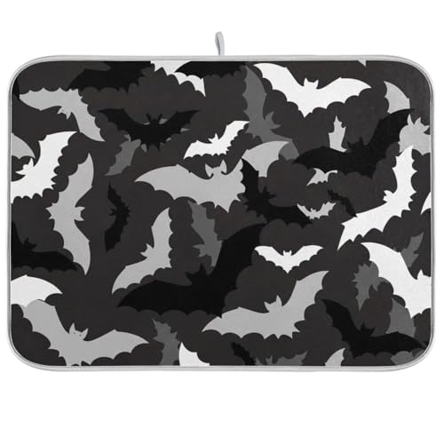 Abtropfmatte, Fledermäuse, schwarz, für Zuhause, Küche, Dekoration, 45,7 x 61 cm Abtropfmatte, Fledermäuse, schwarz, für Zuhause, Küche, Dekoration, 45,7 x 61 cm von RPLIFE