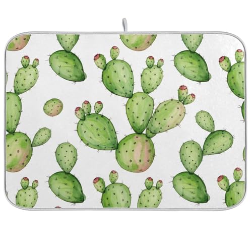 Abtropfmatte, Kaktusgrün, Rosa, Kaffeebar-Matte für Küche, Arbeitsplatte, Dekoration, 45,7 x 61 cm Abtropfmatte, Kaktusgrün, Rosa, Kaffeebar-Matte für Küche, Arbeitsplatte, Dekoration, 45,7 x 61 cm von RPLIFE