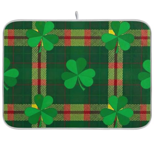 Abtropfmatte, grüne Kleeblätter, traditionelles grünes Trockenpad, saugfähige Küchen-Geschirrmatte, Küchentheke, 45,7 x 61 cm Abtropfmatte, grüne Kleeblätter, traditionelles grünes Trockenpad, saugfähige Küchen-Geschirrmatte, Küchentheke, 45,7 x 61 cm von RPLIFE