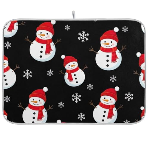 Abtropfmatte, niedliche Schneemänner, schwarze Kaffeematte für Küche, Arbeitsplatte, Dekoration, 45,7 x 61 cm Abtropfmatte, niedliche Schneemänner, schwarze Kaffeematte für Küche, Arbeitsplatte, Dekoration, 45,7 x 61 cm von RPLIFE