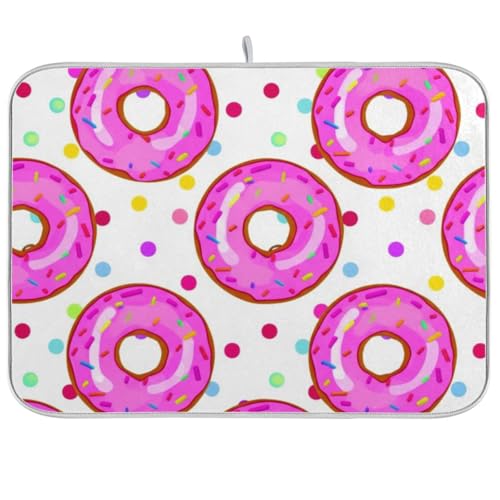 Abtropfmatte, niedliche rosa Donuts, wendbar, saugfähig, Abtropfmatte für Küche, Theke, Urlaub, Heimdekoration, Größe M, 40,6 x 45,7 cm Abtropfmatte, niedliche rosa Donuts, wendbar, saugfähig, Abtropfmatte für Küche, Theke, Urlaub, Heimdekoration, Größe M, 40,6 x 45,7 cm von RPLIFE