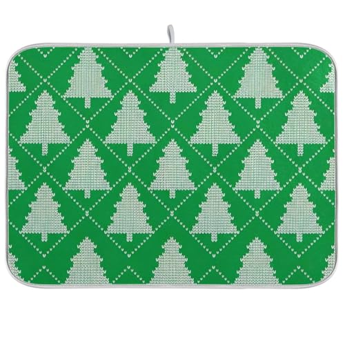 Abtropfmatte, weiße Weihnachtsbäume, grüne Abtropfmatte für Zuhause, Küche, Dekoration, 45,7 x 61 cm Abtropfmatte, weiße Weihnachtsbäume, grüne Abtropfmatte für Zuhause, Küche, Dekoration, 45,7 x 61 cm von RPLIFE