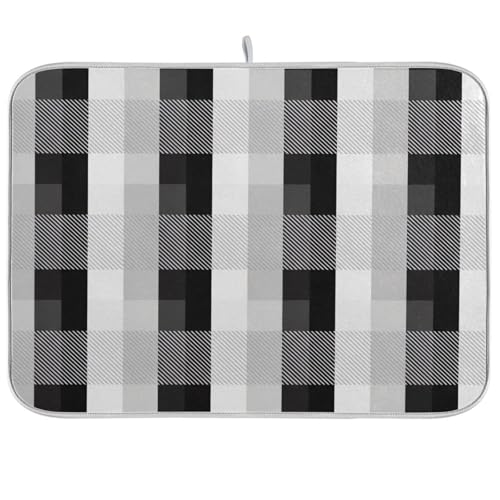 Abtropfmatte für Küchentheke, 45,7 x 61 cm, wendbar, saugfähig, für Kaffee, Bar, Küche, Arbeitsplatte, Schwarz / Weiß Abtropfmatte für Küchentheke, 45,7 x 61 cm, wendbar, saugfähig, für Kaffee, Bar, Küche, Arbeitsplatte, Schwarz / Weiß von RPLIFE