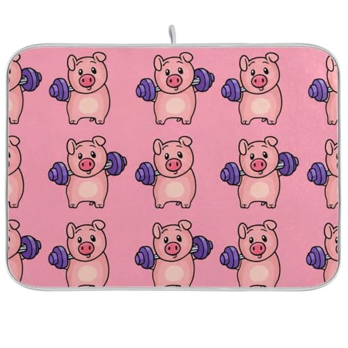 Abtropfmatte für Küchentheke, niedliches Cartoon-Schweinchen, 40,6 x 45,7 cm, wendbar, saugfähig, für Küche, Theke, Urlaub, Heimdekoration Abtropfmatte für Küchentheke, niedliches Cartoon-Schweinchen, 40,6 x 45,7 cm, wendbar, saugfähig, für Küche, Theke, Urlaub, Heimdekoration von RPLIFE